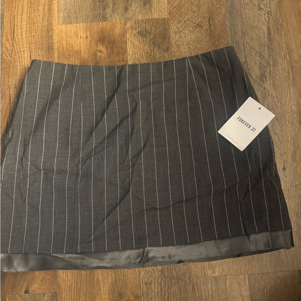 Forever 21 Charcoal Pinstripe Mini Skirt